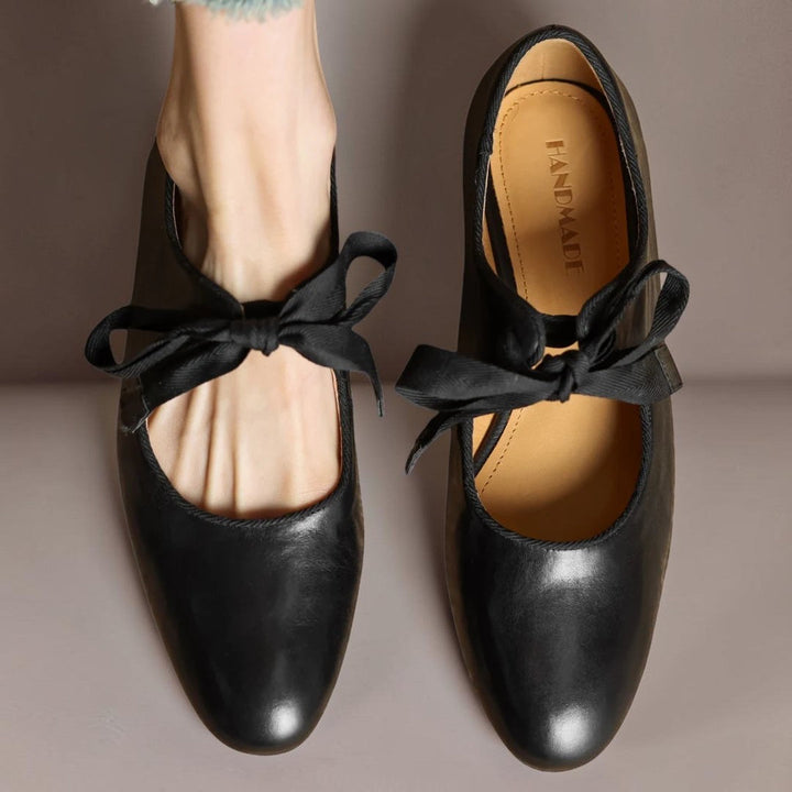 Leder-Ballerinas mit Schleife Damen Lieke – Bild 2