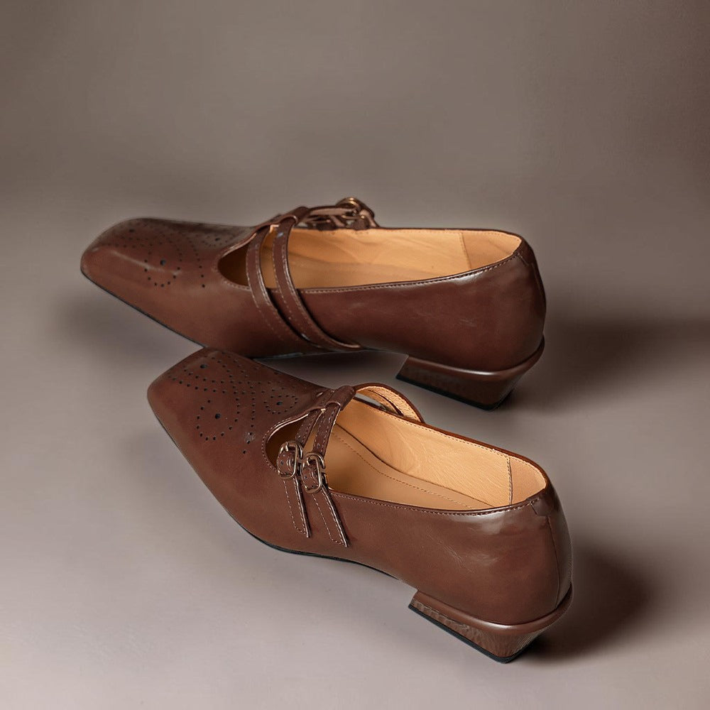Leder-Mary-Janes mit Doppelriemen Lynn – Bild 8