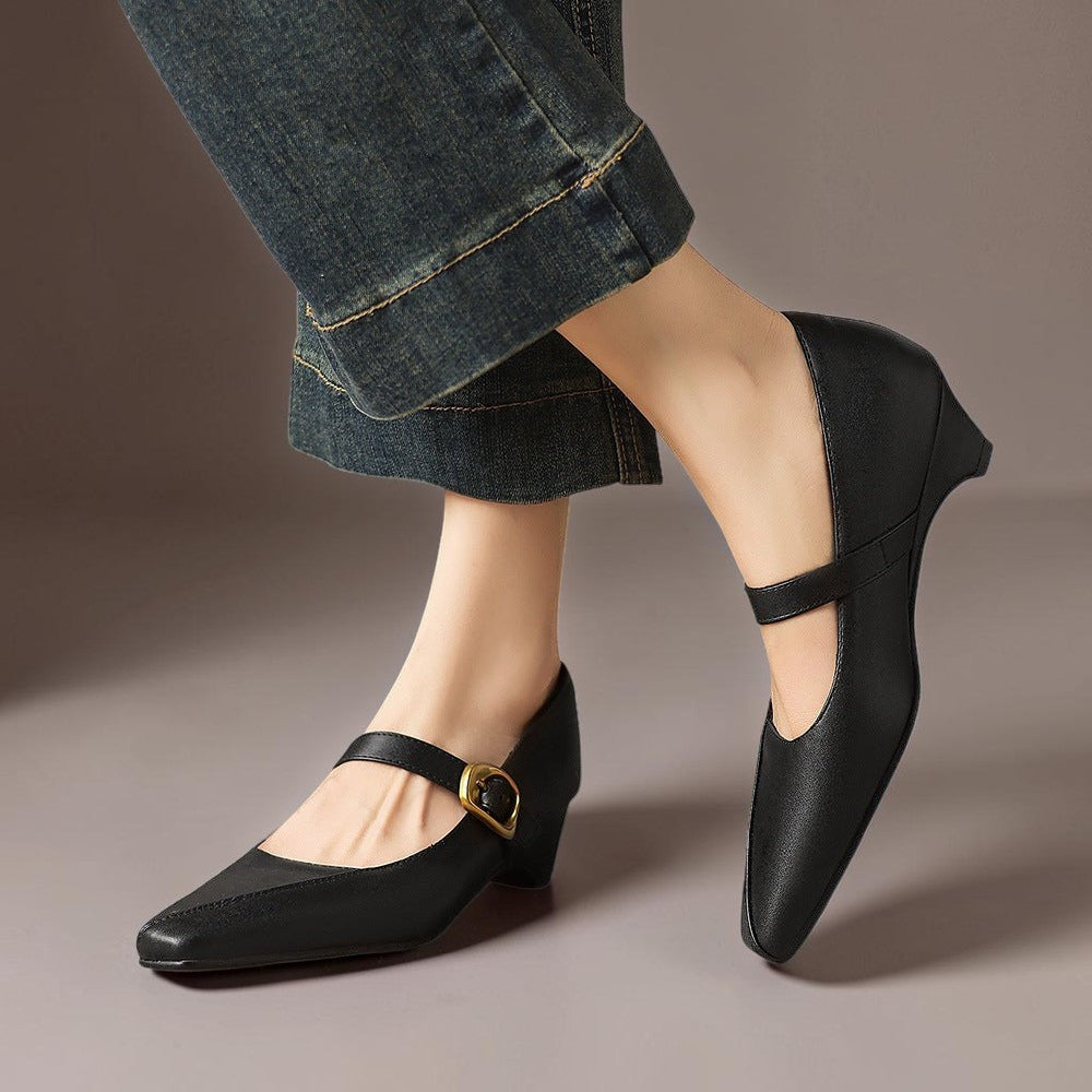 Mary Janes mit goldener Schnalle Damen Ingrid – Bild 9