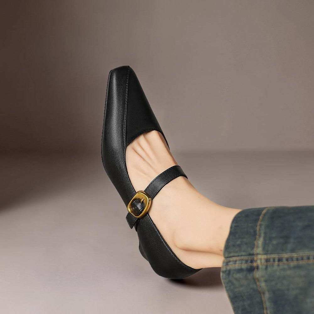 Mary Janes mit goldener Schnalle Damen Ingrid – Bild 11