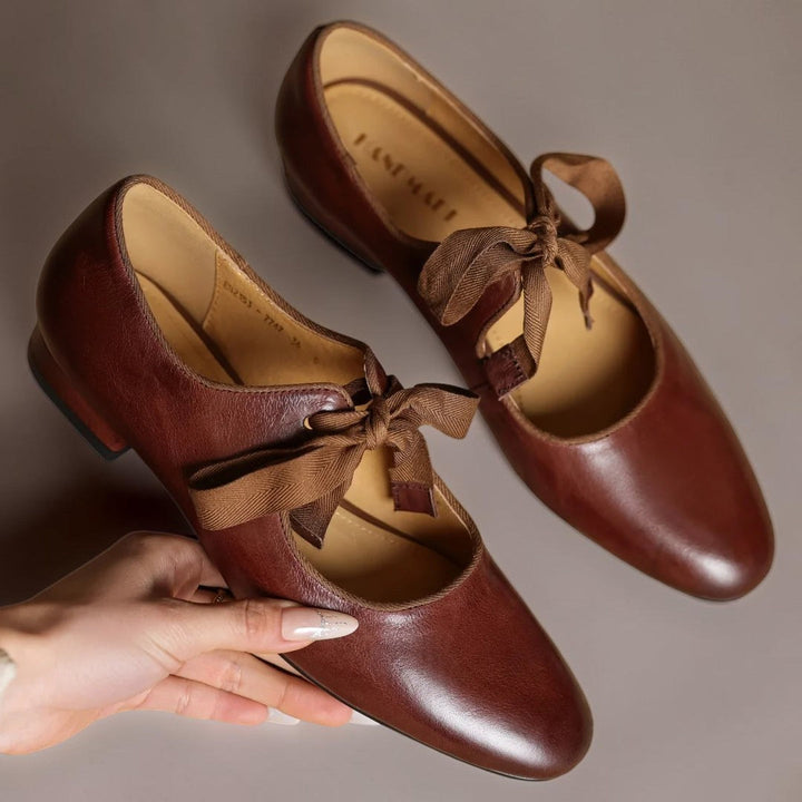 Leder-Ballerinas mit Schleife Damen Lieke – Bild 3