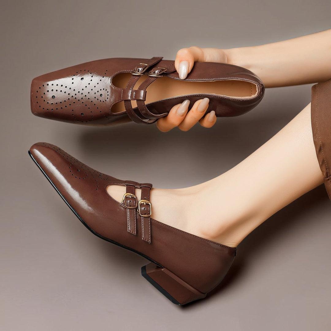 Leder-Mary-Janes mit Doppelriemen Lynn – Bild 2