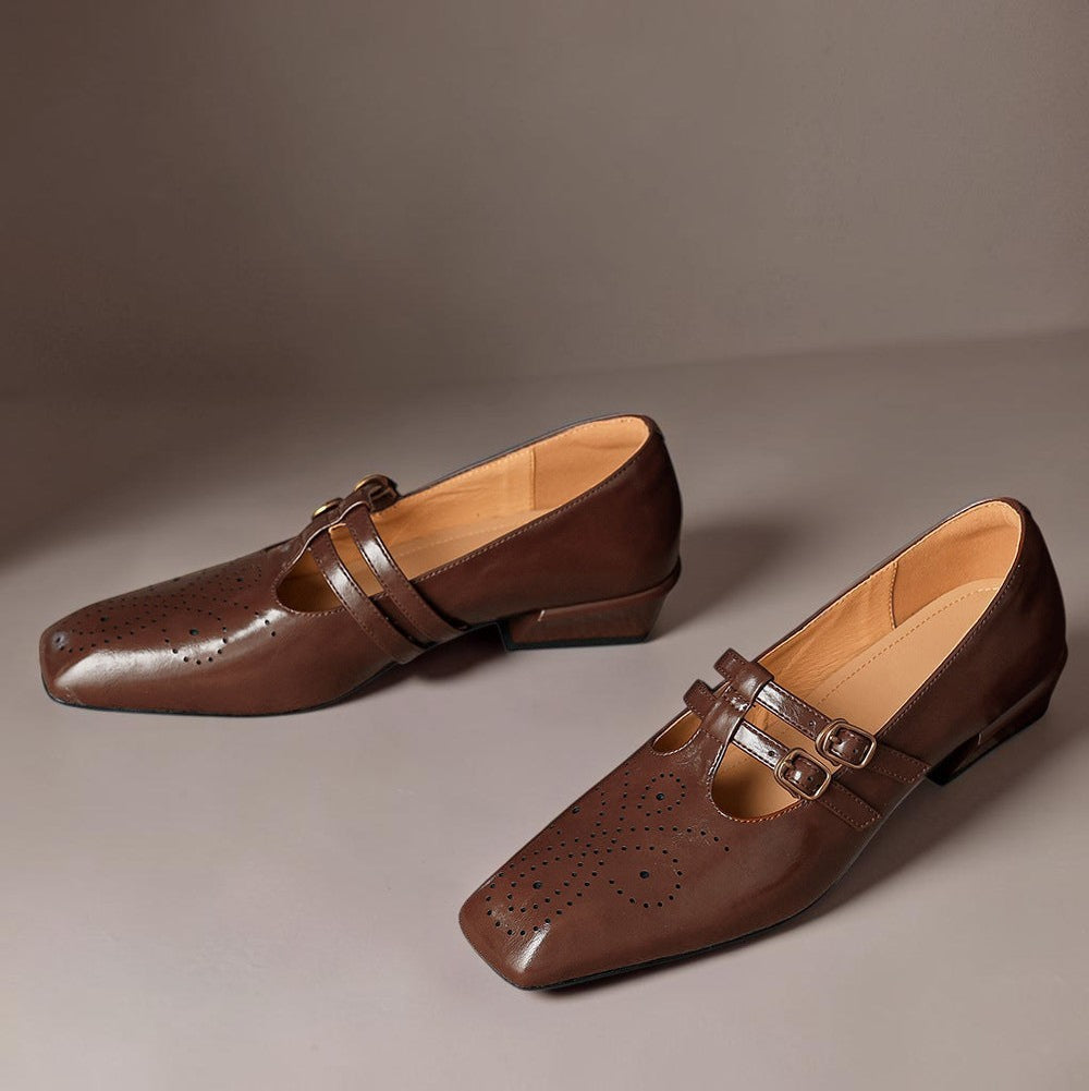 Leder-Mary-Janes mit Doppelriemen Lynn – Bild 7