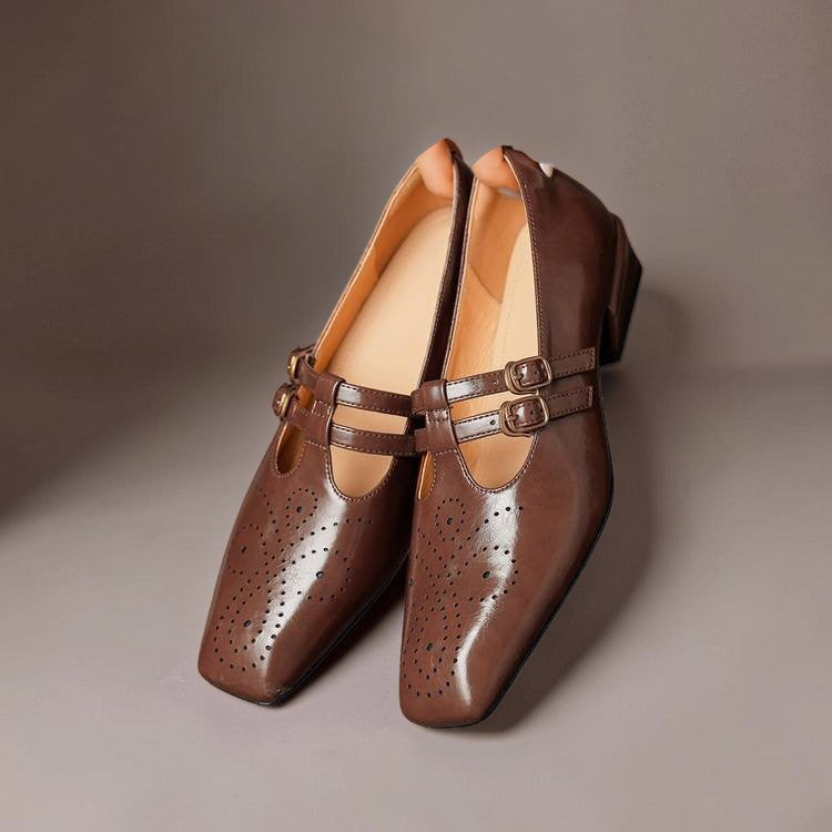 Leder-Mary-Janes mit Doppelriemen Lynn – Bild 6