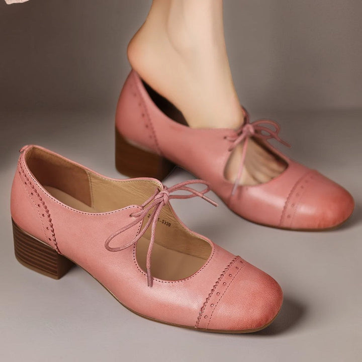 Derby-Schuhe aus geprägtem Leder Sara – Bild 3