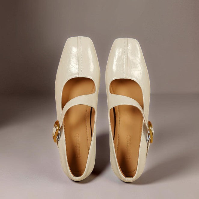 Leder-Mary-Janes mit eckiger Spitze Tess – Bild 8