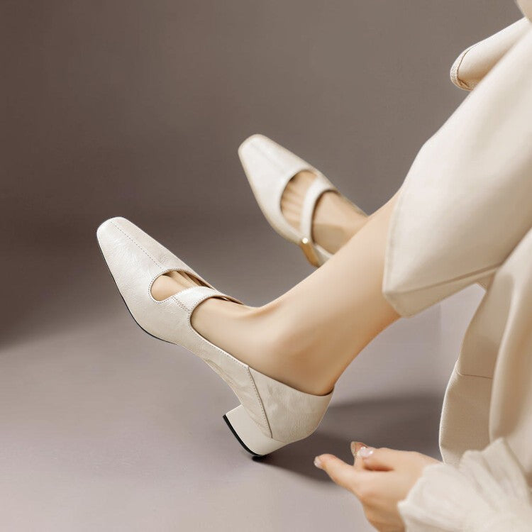 Mary Janes mit eckiger Spitze und goldenem Zierband Damen Nienke – Bild 12