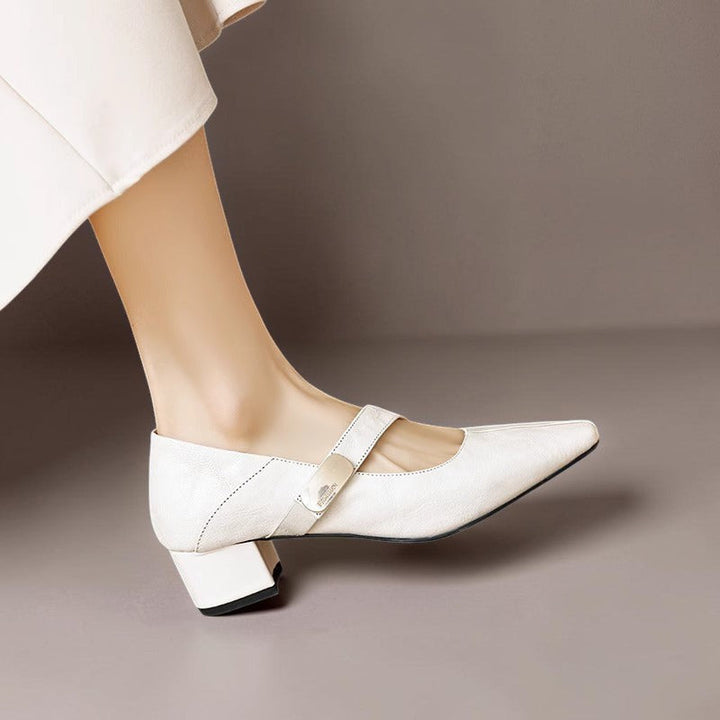 Mary Janes mit eckiger Spitze und goldenem Zierband Damen Nienke – Bild 13