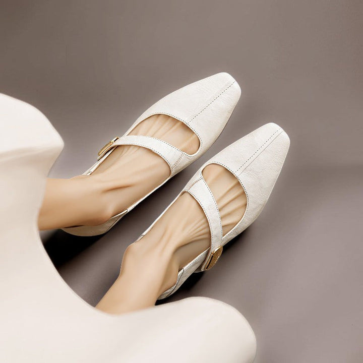 Mary Janes mit eckiger Spitze und goldenem Zierband Damen Nienke – Bild 14