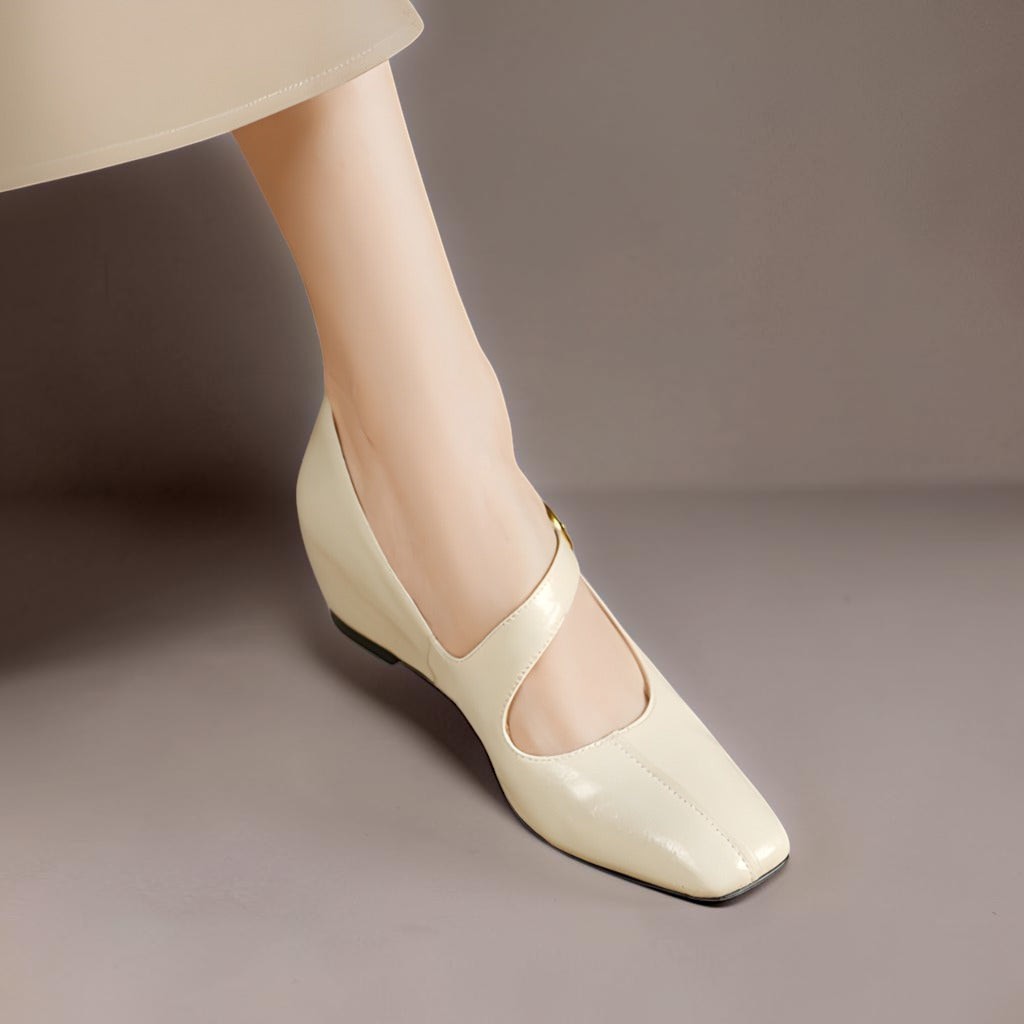 Leder-Mary-Janes mit eckiger Spitze Tess – Bild 4