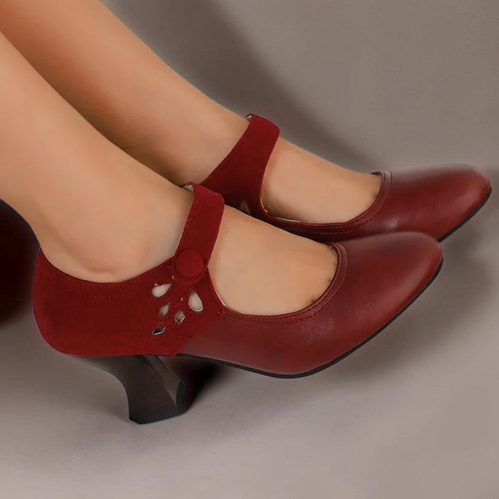 Slip-ons mit Knopfriemen Emma Gelb – Weiss Modehaus