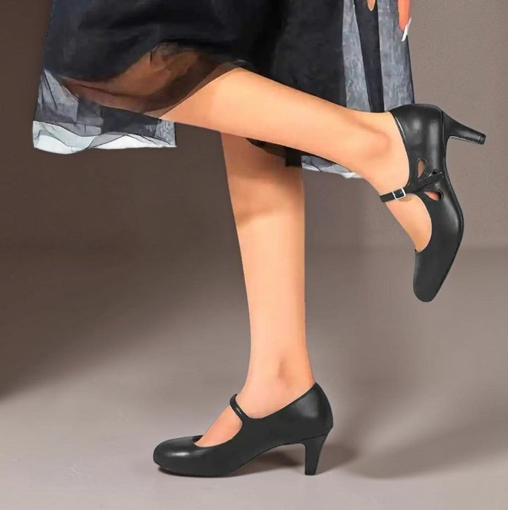 Schwarze Pumps mit Geschlossener Spitze Sylvie Damen DELACROIX Schwarz – Weiss Modehaus