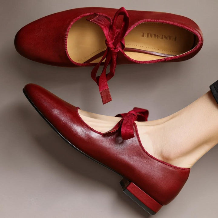 Leder-Ballerinas mit Schleife Damen Lieke – Bild 4