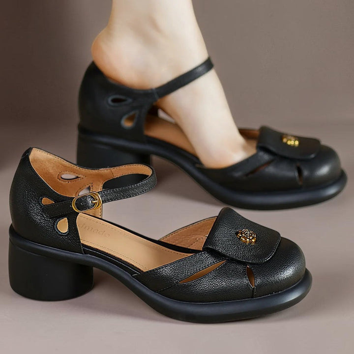 Plateau-Sandalen mit Riemen Sanne Schwarz – Weiss Modehaus