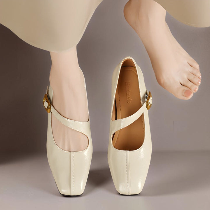 Leder-Mary-Janes mit eckiger Spitze Tess – Bild 5