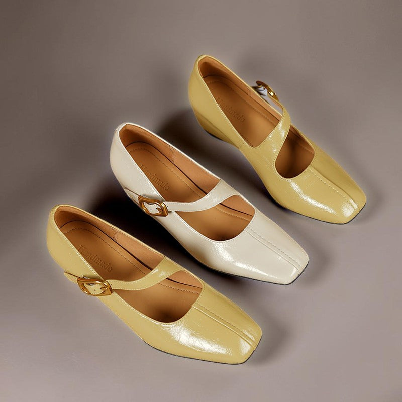 Leder-Mary-Janes mit eckiger Spitze Tess – Bild 14