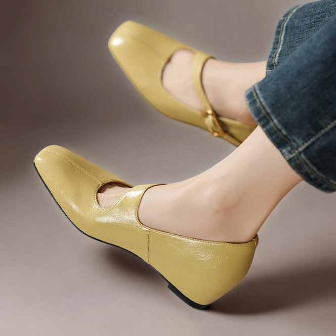 Leder-Mary-Janes mit eckiger Spitze Tess – Bild 11