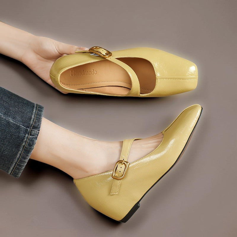 Leder-Mary-Janes mit eckiger Spitze Tess – Bild 9
