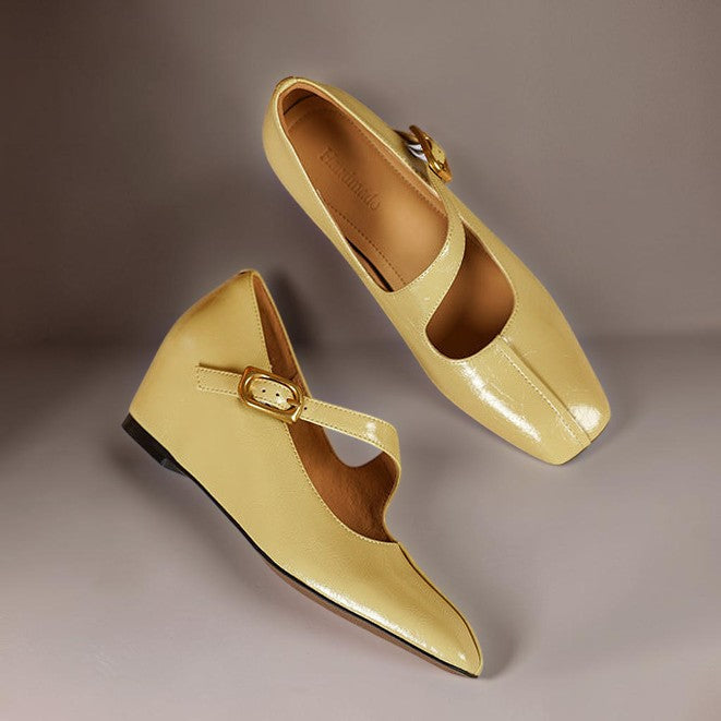 Leder-Mary-Janes mit eckiger Spitze Tess – Bild 13