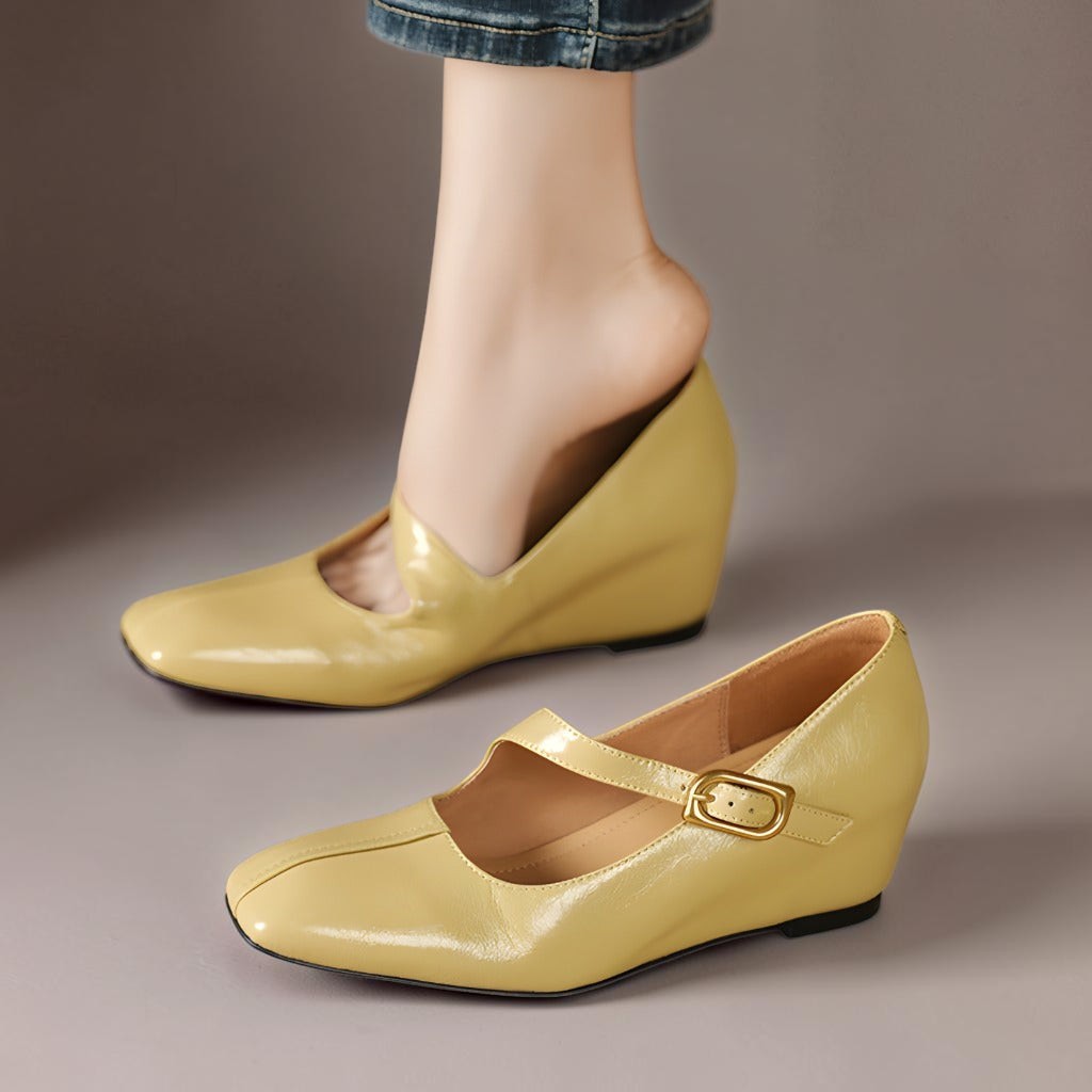 Leder-Mary-Janes mit eckiger Spitze Tess – Bild 2