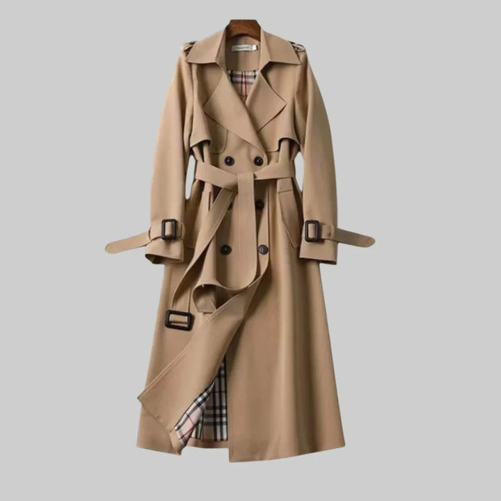 Trench Beige Doppelreiher mit Gürtel Anna Beige – Weiss Modehaus