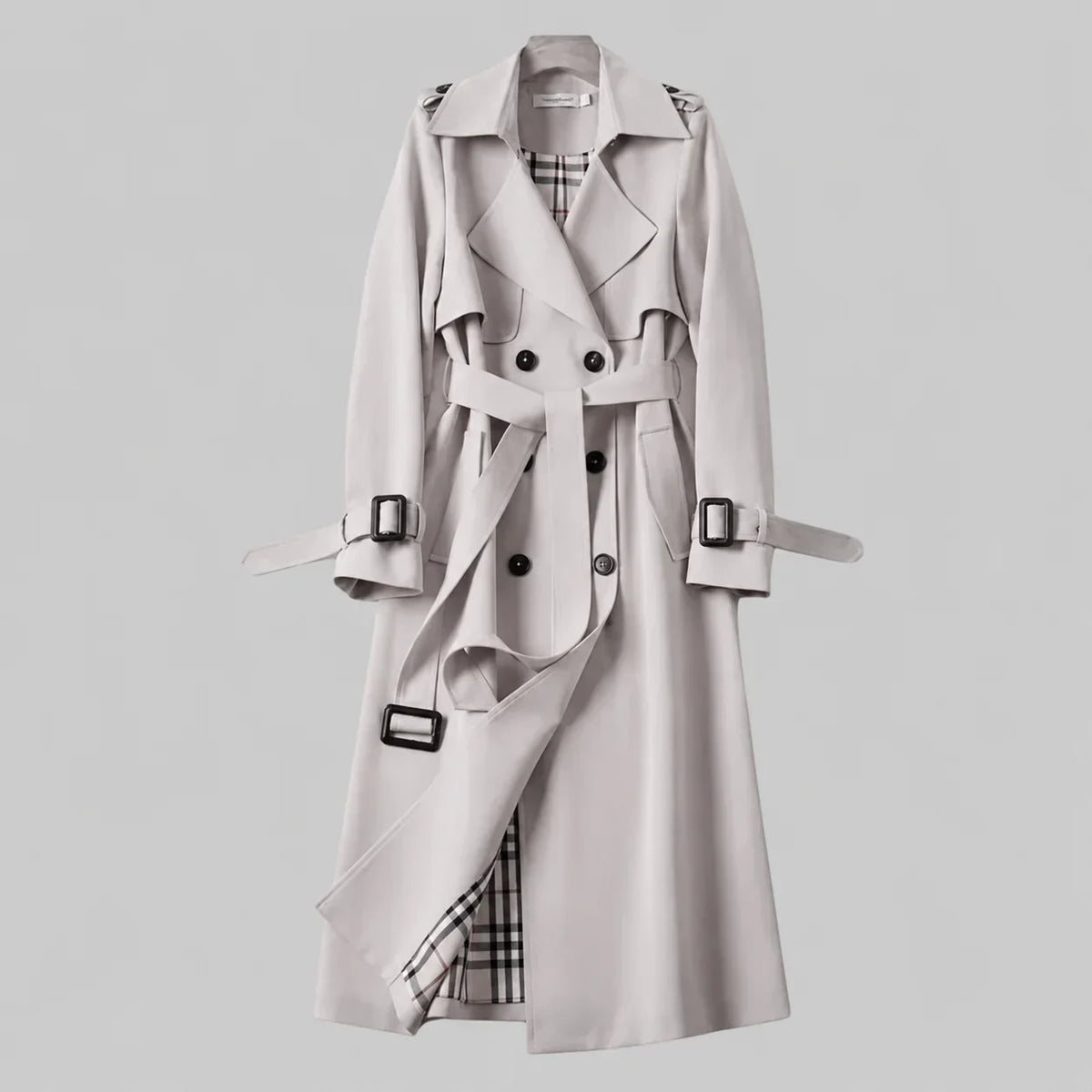 Trench Beige Doppelreiher mit Gürtel Anna – Bild 5
