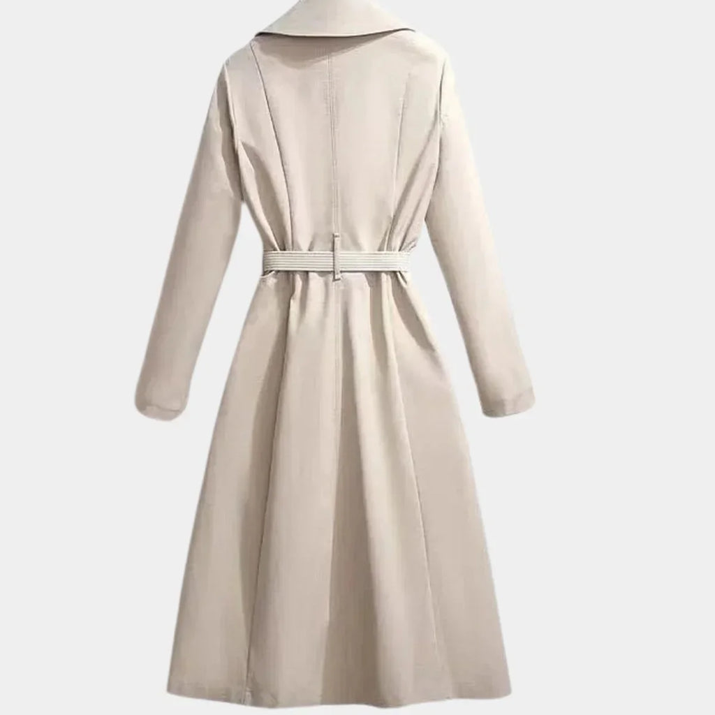 Trench Midi Klassisch mit Gürtel Carmela Grün – Weiss Modehaus