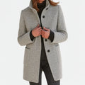 Wollmantel mit hohem Kragen Valentina Grau – Weiss Modehaus