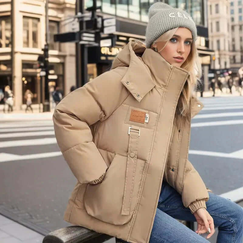 Gepolsterter Mantel mit Stehkragen Damen Letizia – Bild 4