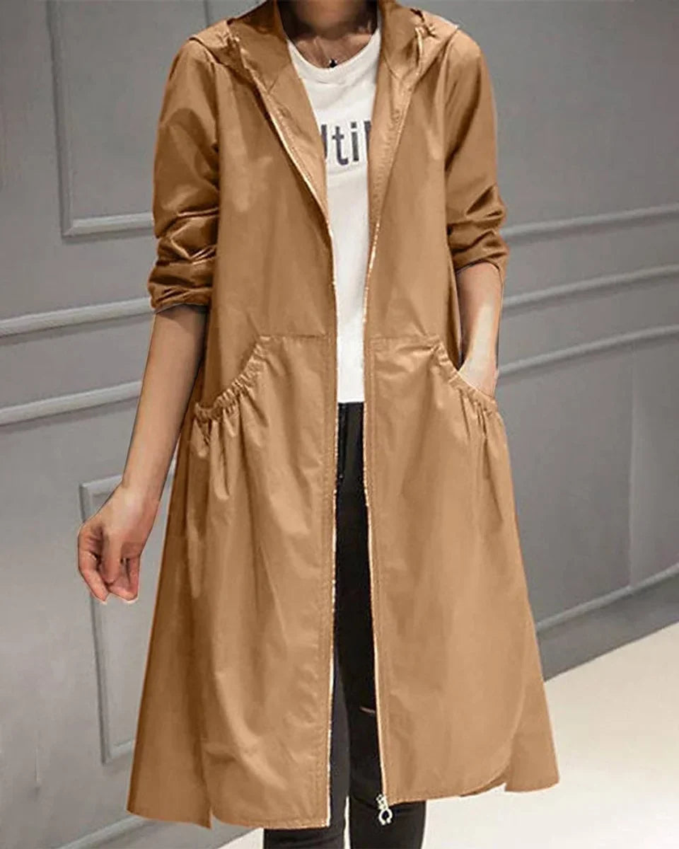 Langer wasserdichter Trenchcoat mit Reißverschluss Eleonora – Bild 6