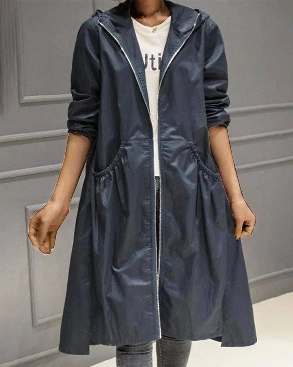 Langer wasserdichter Trenchcoat mit Reißverschluss Eleonora – Bild 5