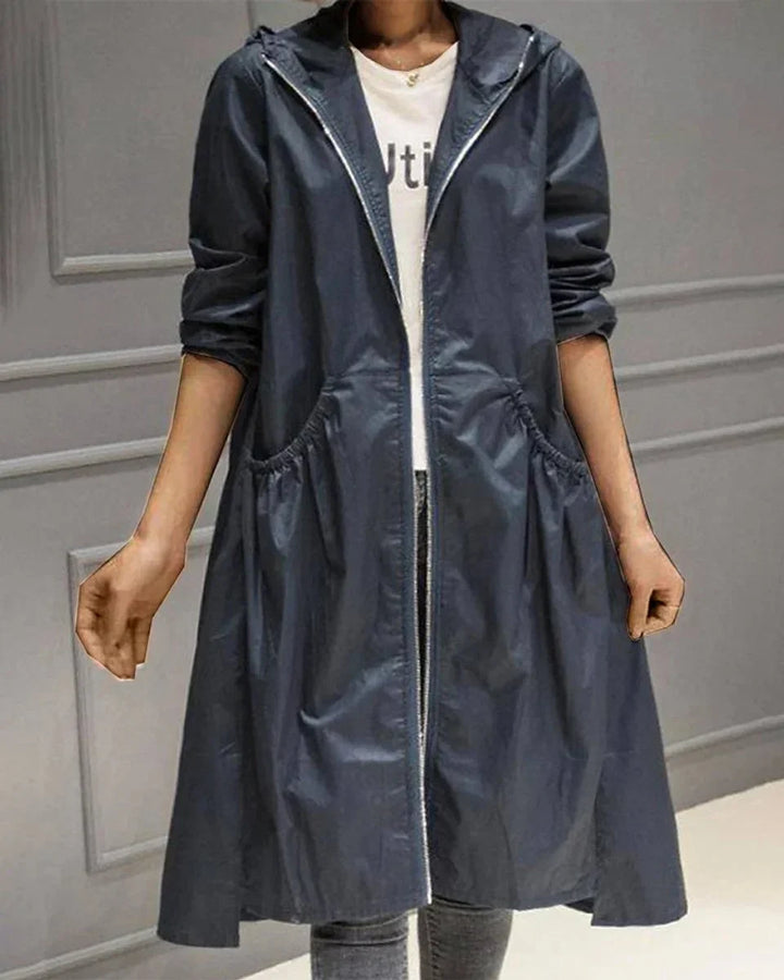 Langer wasserdichter Trenchcoat mit Reißverschluss Eleonora – Bild 5