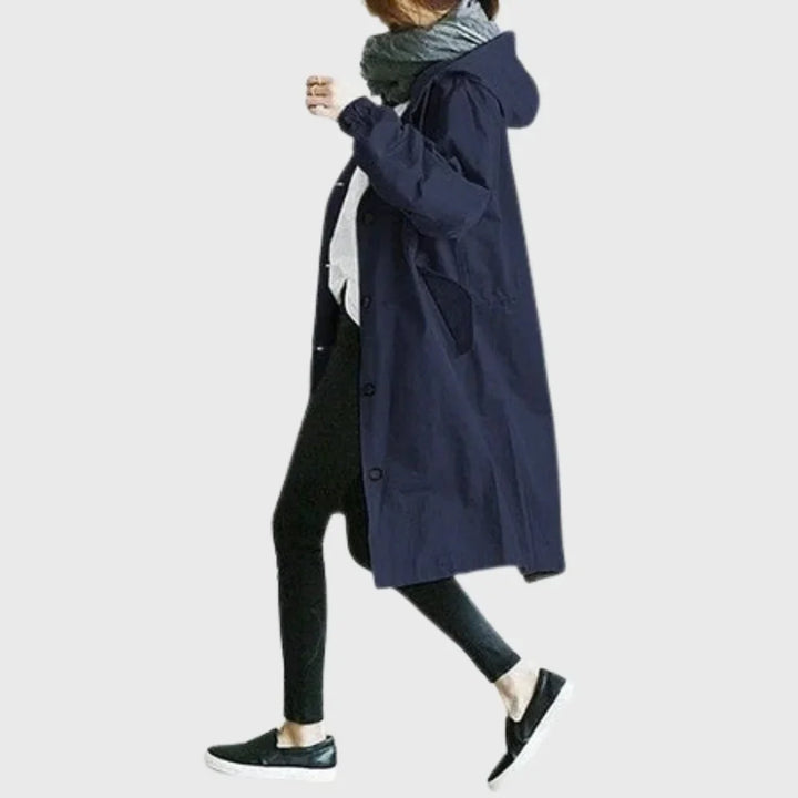 Langer, wasserfester Trenchcoat mit Kapuze Antonella – Bild 5