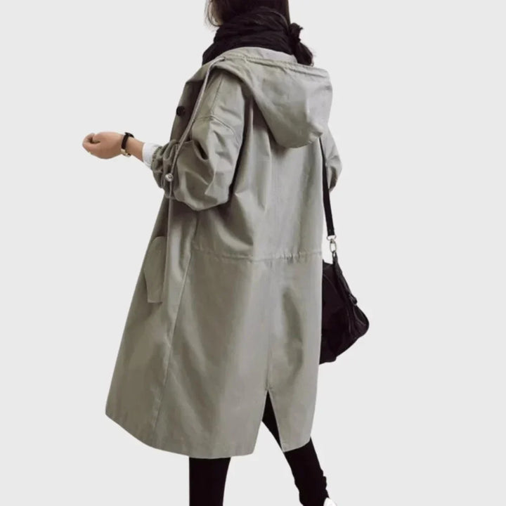 Langer, wasserfester Trenchcoat mit Kapuze Antonella – Bild 7