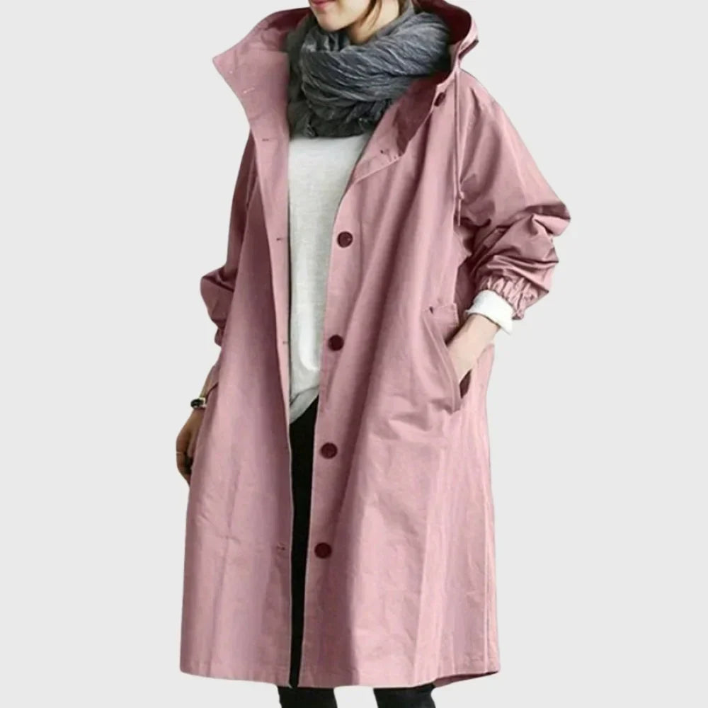 Langer, wasserfester Trenchcoat mit Kapuze Antonella – Bild 6