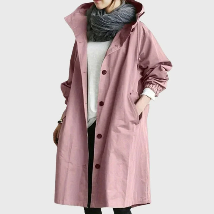 Langer, wasserfester Trenchcoat mit Kapuze Antonella – Bild 6