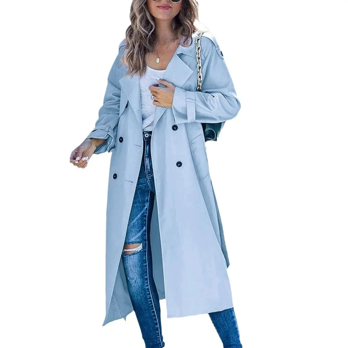Langer Oversize Trenchcoat mit doppelter Knopfleiste Simona – Bild 9