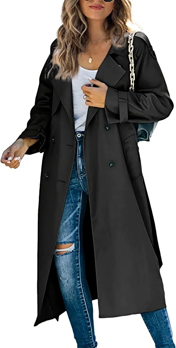Langer Oversize Trenchcoat mit doppelter Knopfleiste Simona – Bild 2