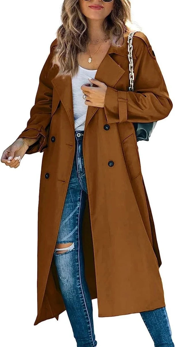 Langer Oversize Trenchcoat mit doppelter Knopfleiste Simona – Bild 3