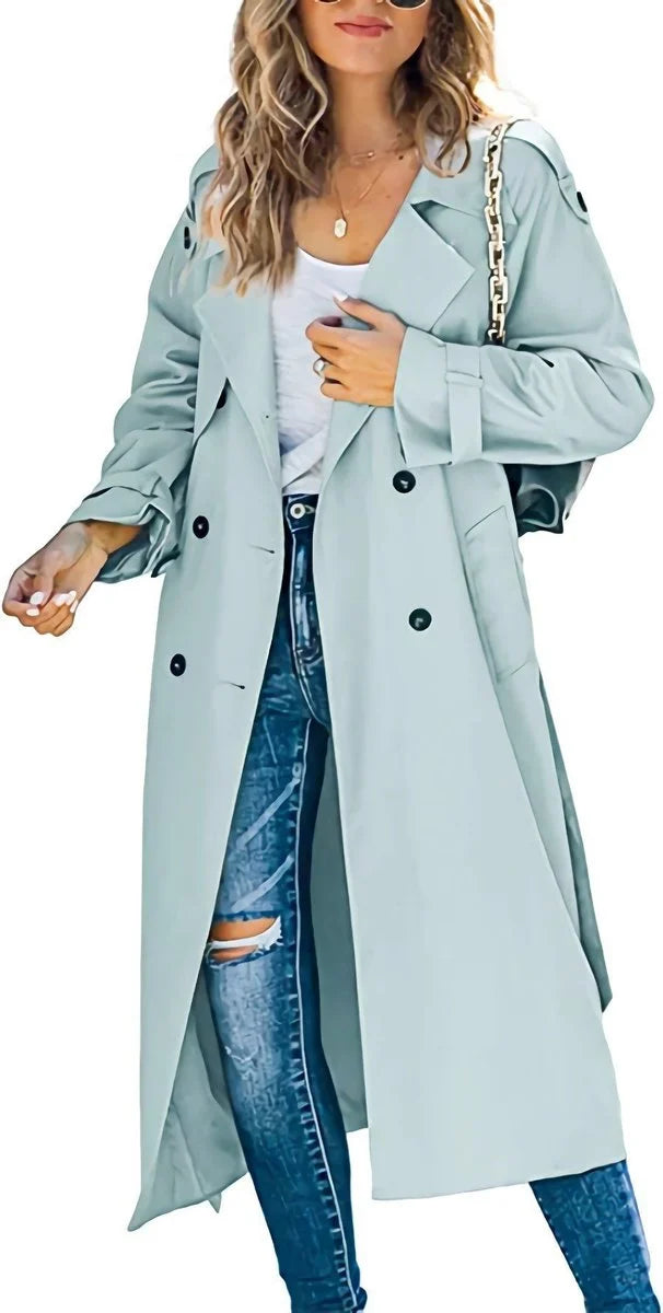 Langer Oversize Trenchcoat mit doppelter Knopfleiste Simona – Bild 4