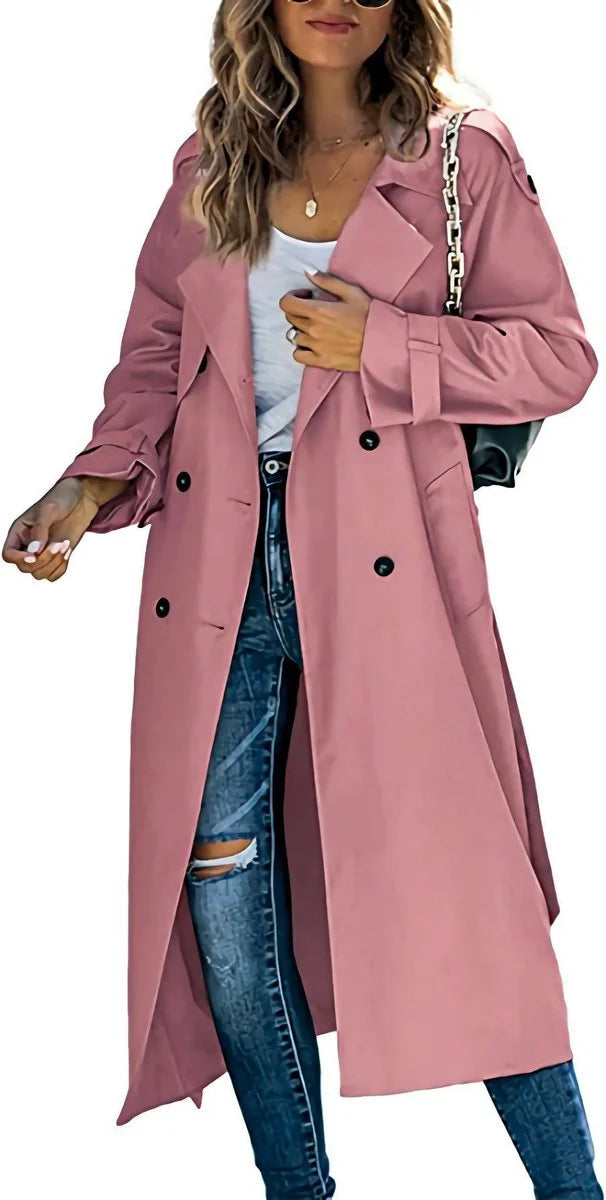 Langer Oversize Trenchcoat mit doppelter Knopfleiste Simona – Bild 13