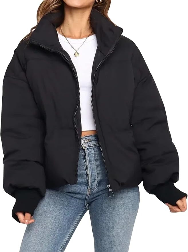 Kurze Daunenjacke mit hohem Kragen Damen Margherita – Bild 2