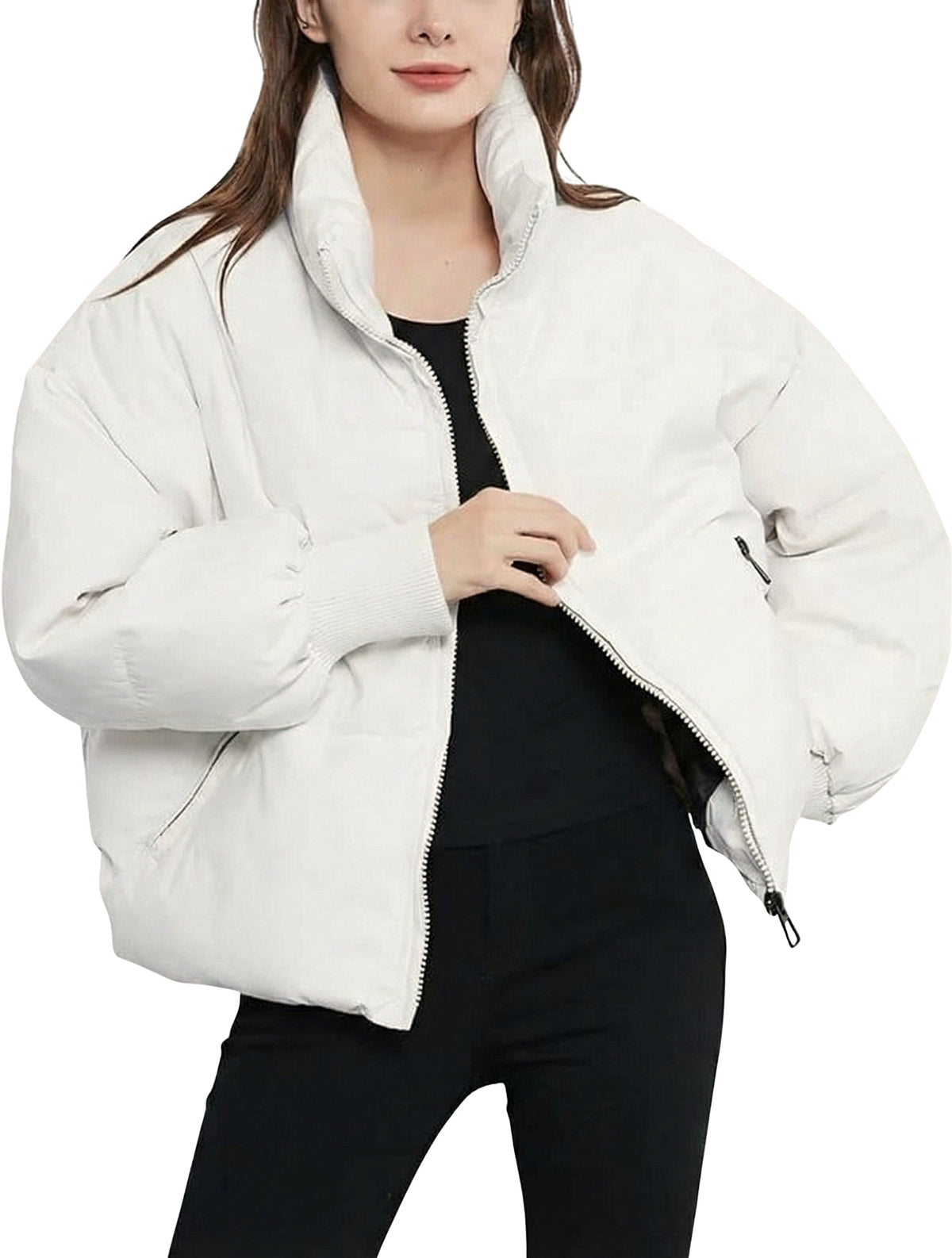 Kurze Daunenjacke mit hohem Kragen Damen Margherita – Bild 4