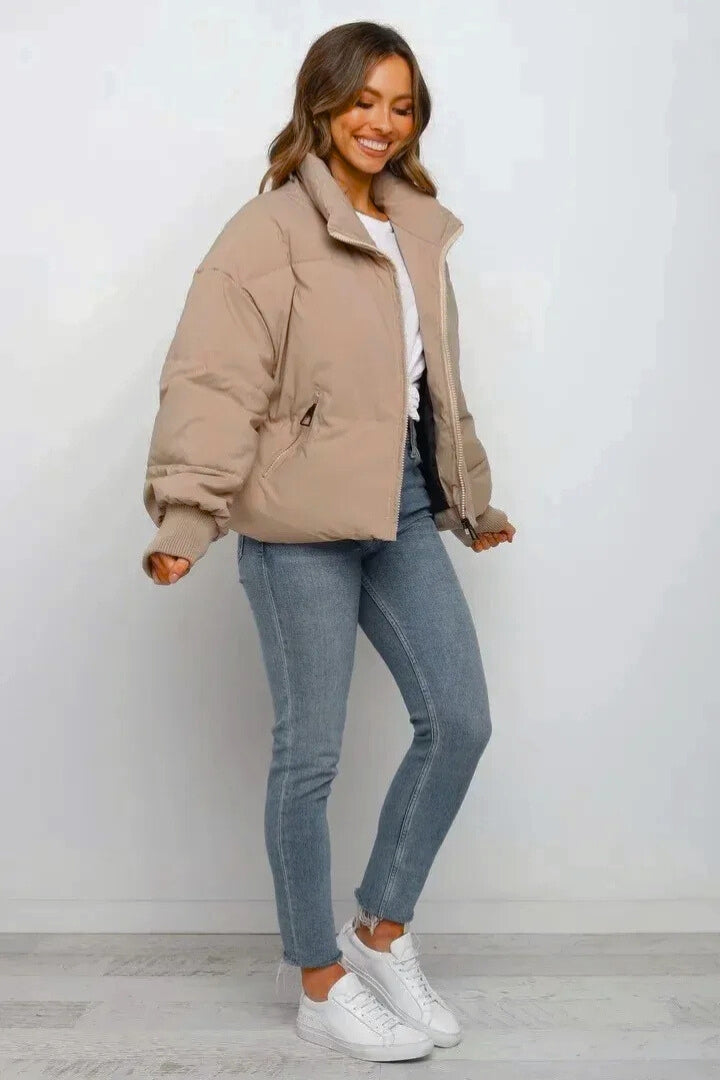 Kurze Daunenjacke mit hohem Kragen Damen Margherita – Bild 6