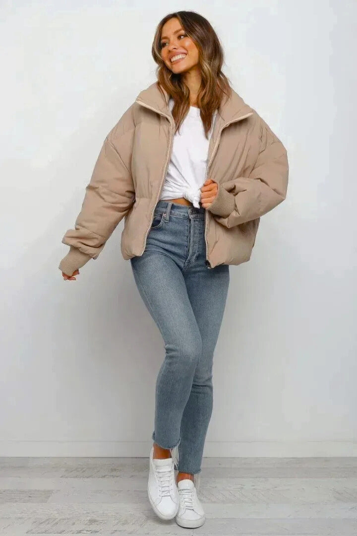 Kurze Daunenjacke mit hohem Kragen Damen Margherita – Bild 7