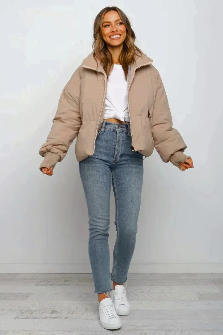 Kurze Daunenjacke mit hohem Kragen Damen Margherita – Bild 8