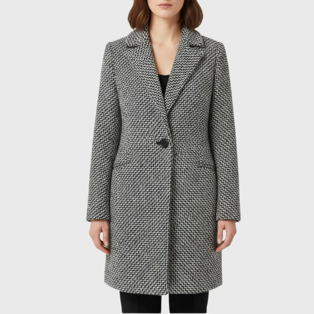 Houndstooth Mantel mit Steppfutter Silvia – Bild 4