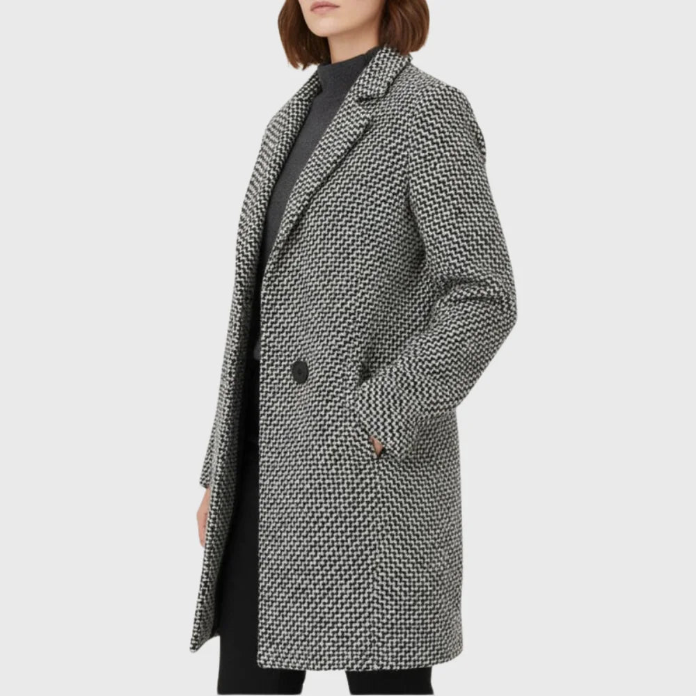 Houndstooth Mantel mit Steppfutter Silvia – Bild 3